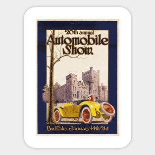 20th Annual Automobile Show, Buffalo New York - Advertising Poster Sticker